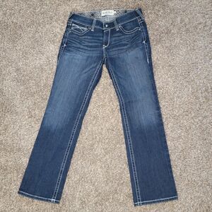 Ariat Women's Blue Real Mid Rise Ocean Real Straight Leg Jeans Size 30 S